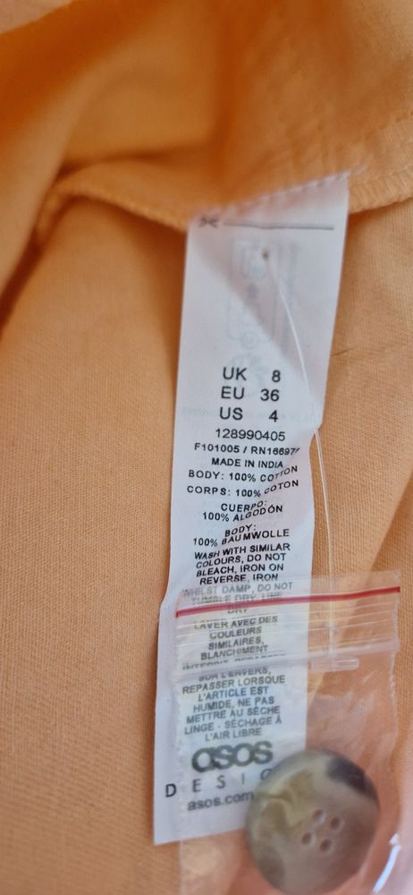 ASOS Design brzoskwiniowa sukienka z paskiem rozm. 36