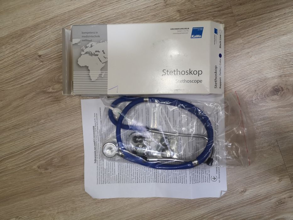 Стетоскоп з подвійною голівкою KaWe синій.