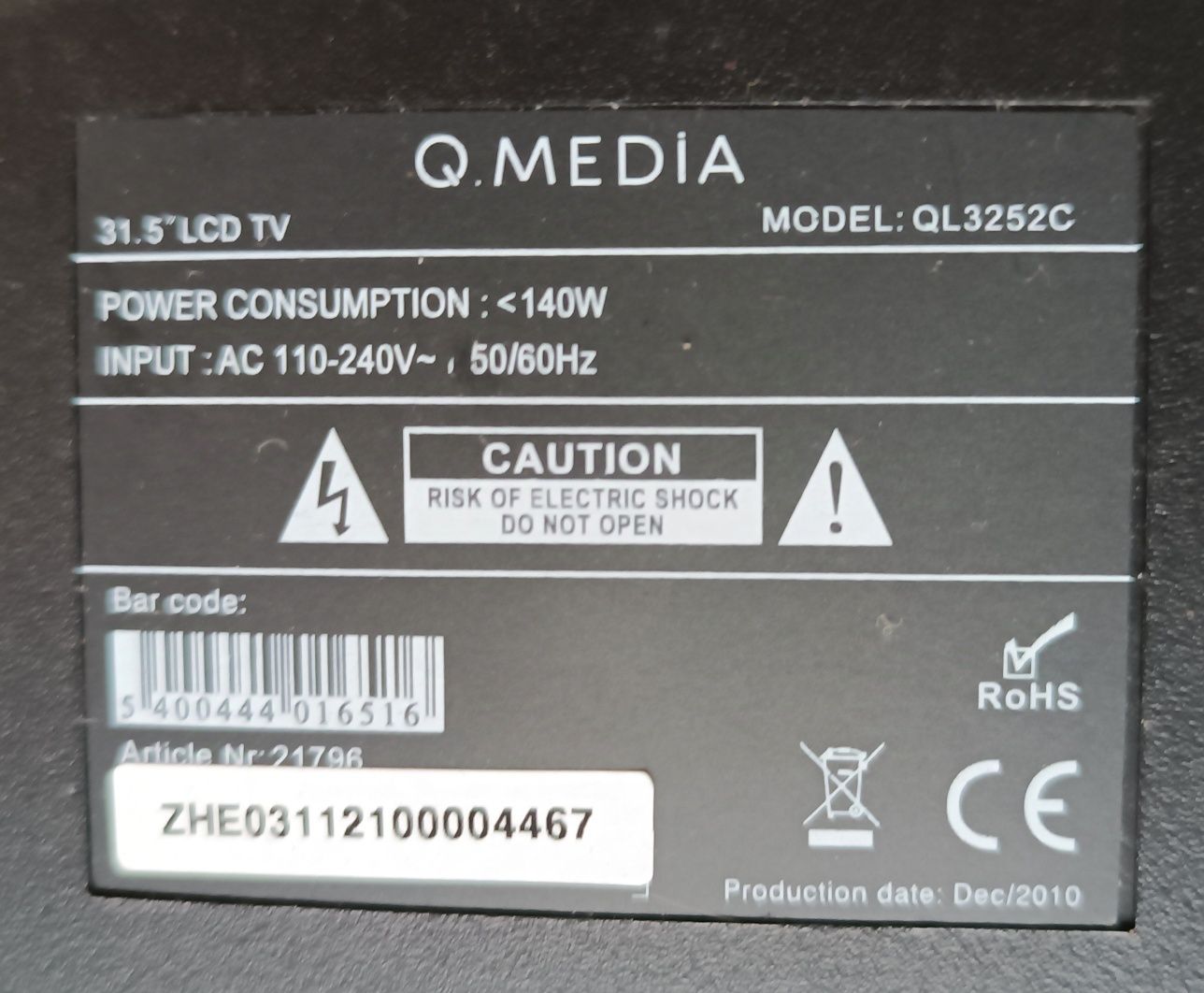 TV QMedia 32" - funcional
