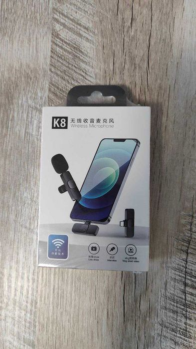 Беспроводной микрофон К8 для телефона android type-c в плёнке