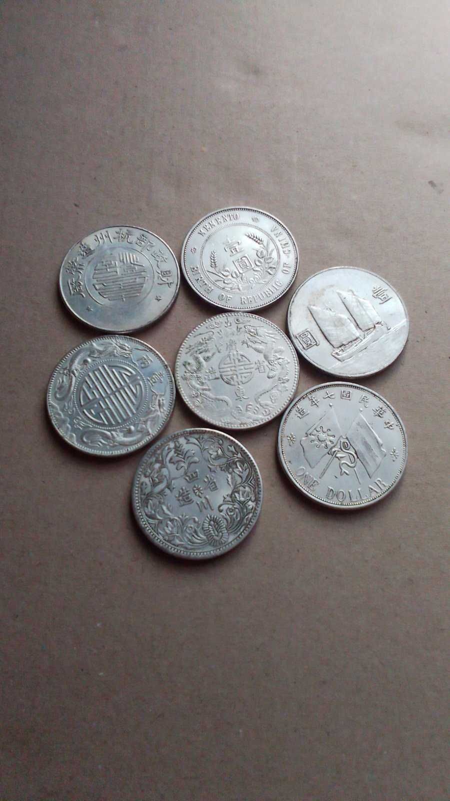 Серебро 900 пробы в лоте 7 больших монет