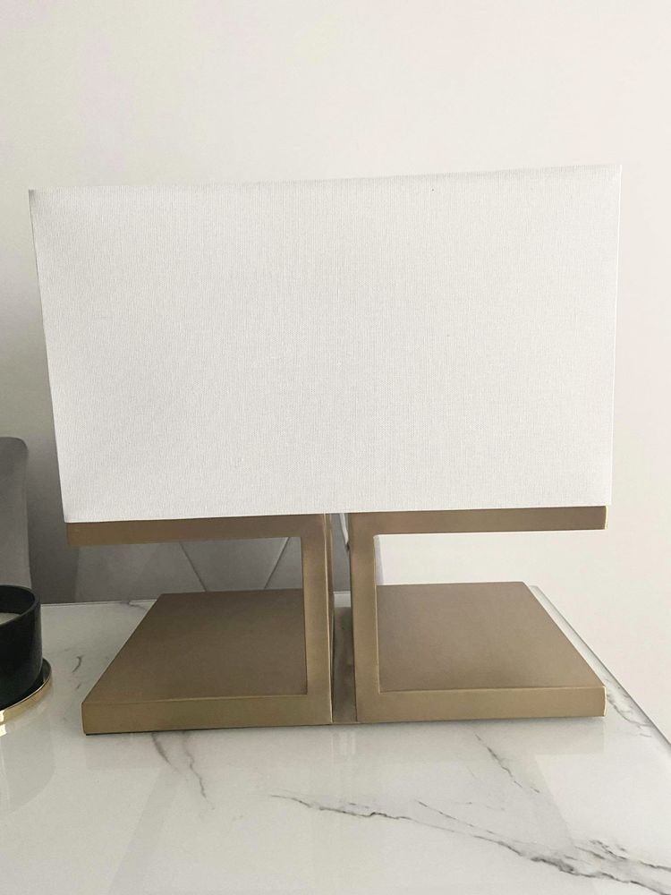 Lampa lampka w stylu glamour biała złota
