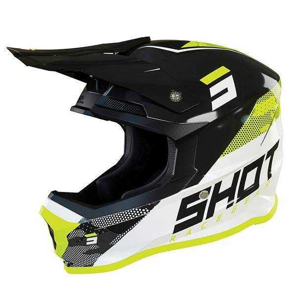Kask off road cross/ATV SHOT Furious Camo Neon Yellow Glossy