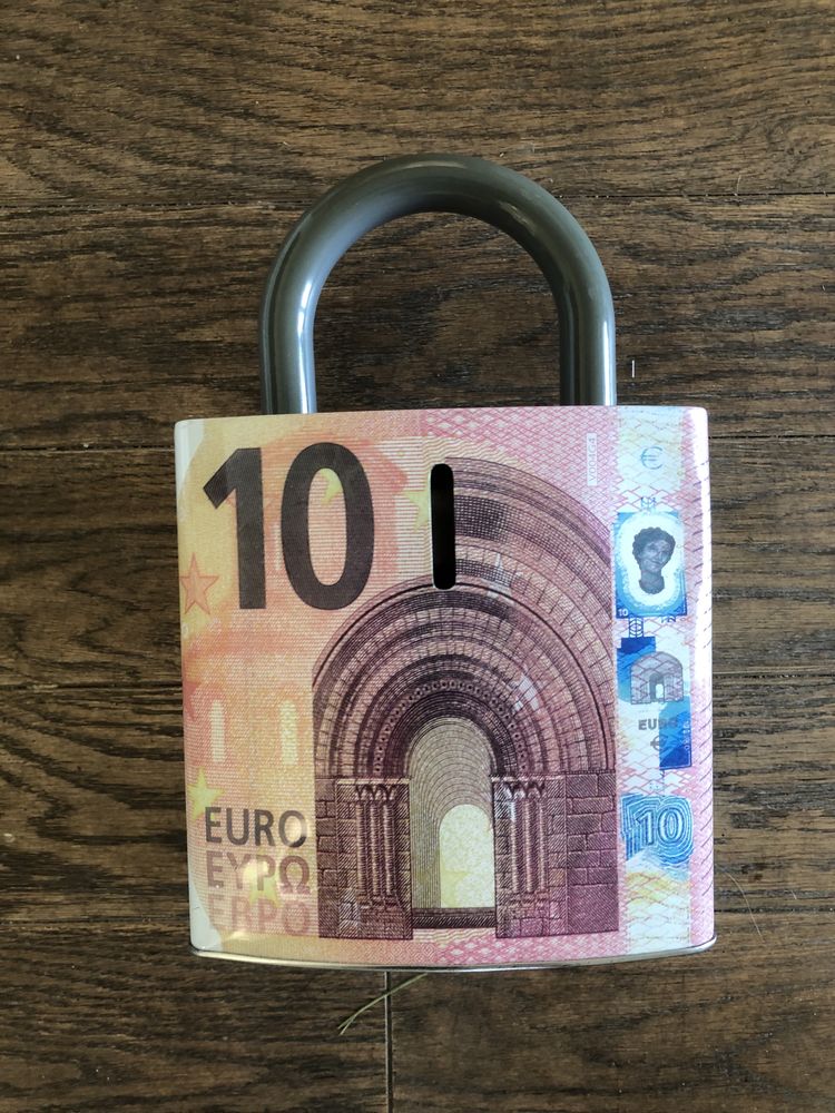 Skarbonka kłódka 10 euro otwierna