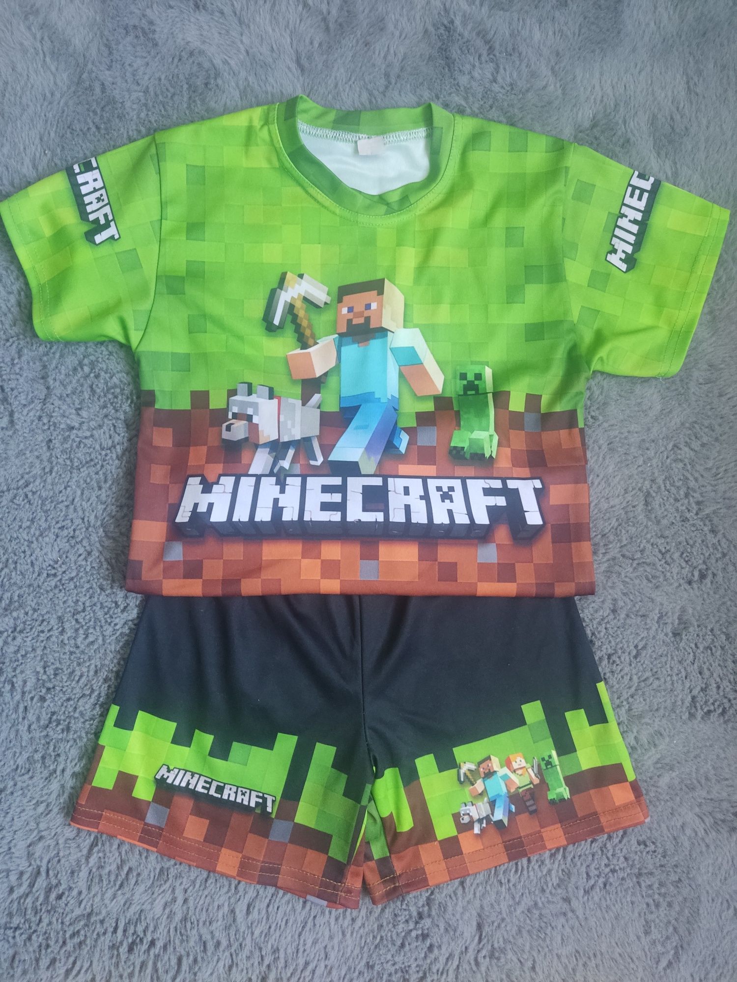 Minecraft zestaw dla chłopca koszulka plus spodenki roz 122