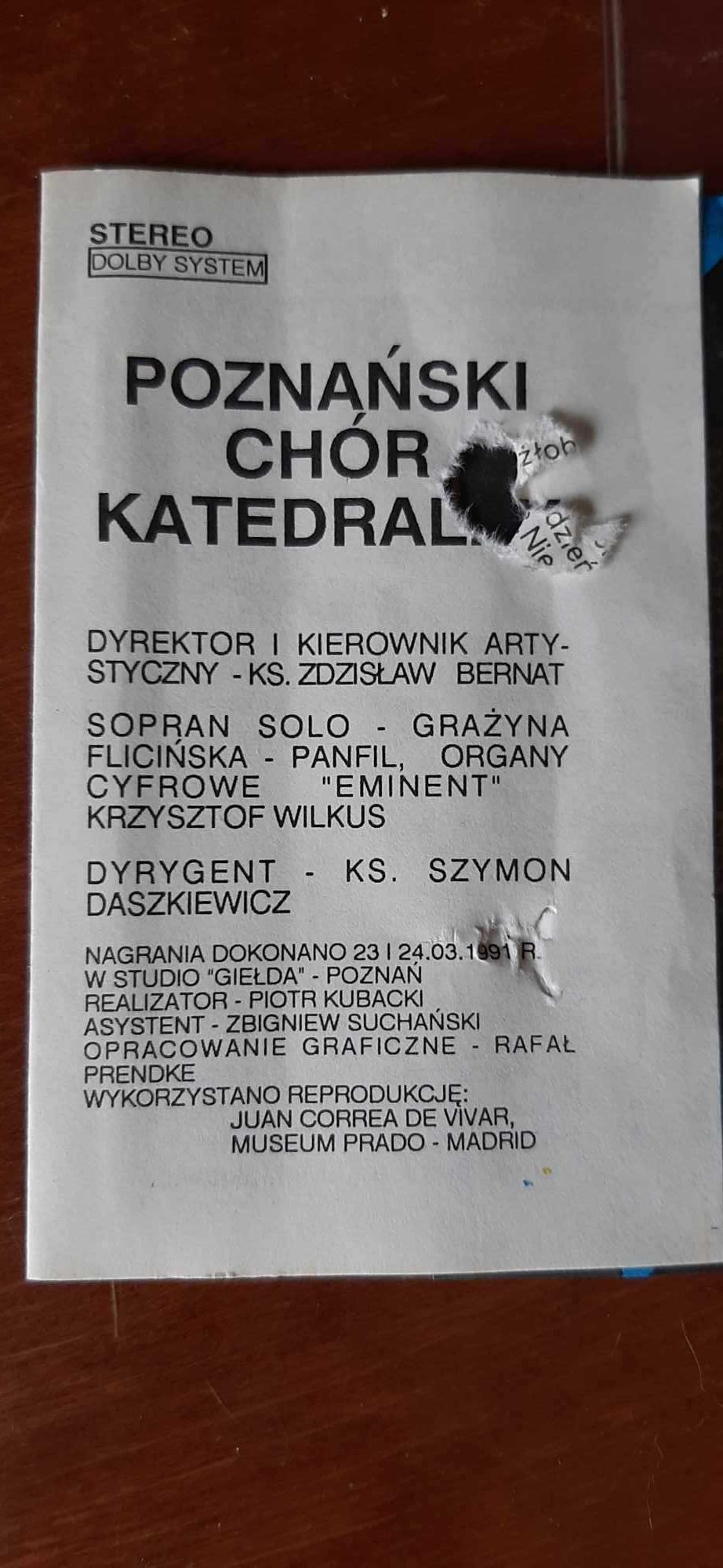 Kaseta magnetofonowa - Polskie kolędy - Poznański chór katedralny