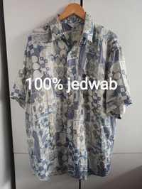 Jedwabna vintage koszula r. XL 100% jedwab