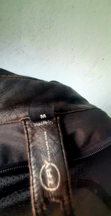 Casaco de pele moto