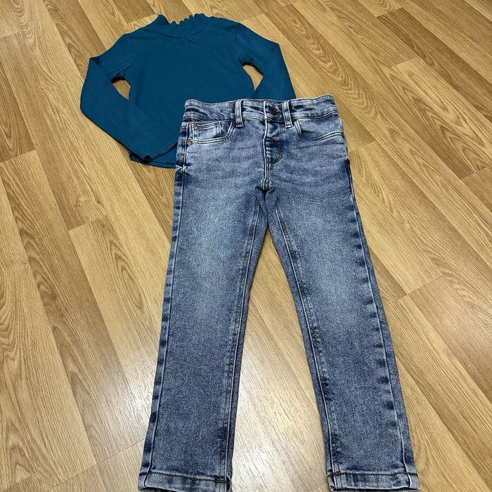 Теплі штани светр лосіни джинси кофта реглан на дівчинку 4 5 104 110