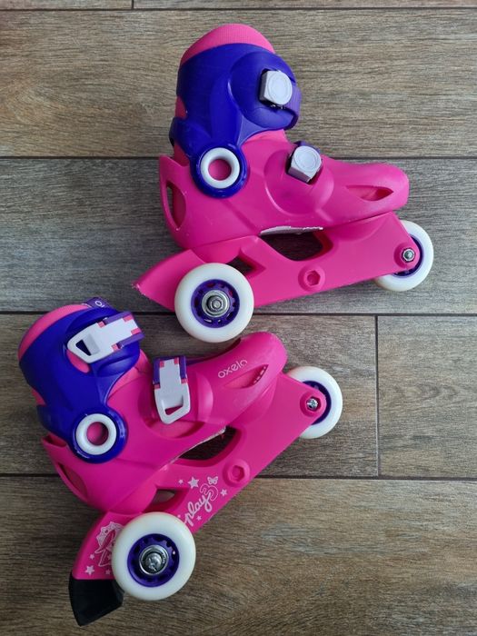 [Oxelo] Rolki dla dzieci Kid Rosa z bocznymi kółkami do nauki  26-28