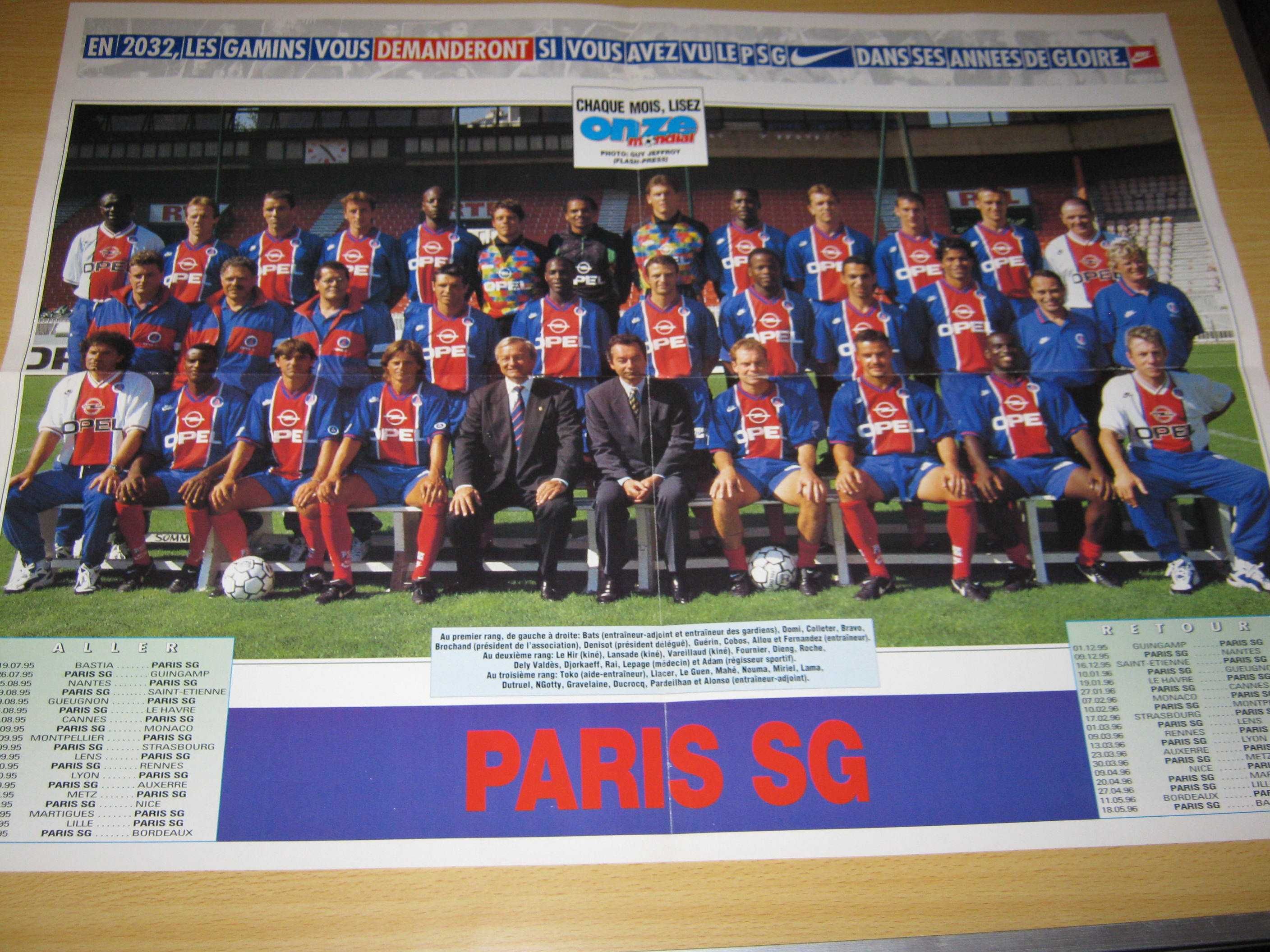 3 Posters Futebol PSG/Auxerre/Nantes/Marselha/Mónaco