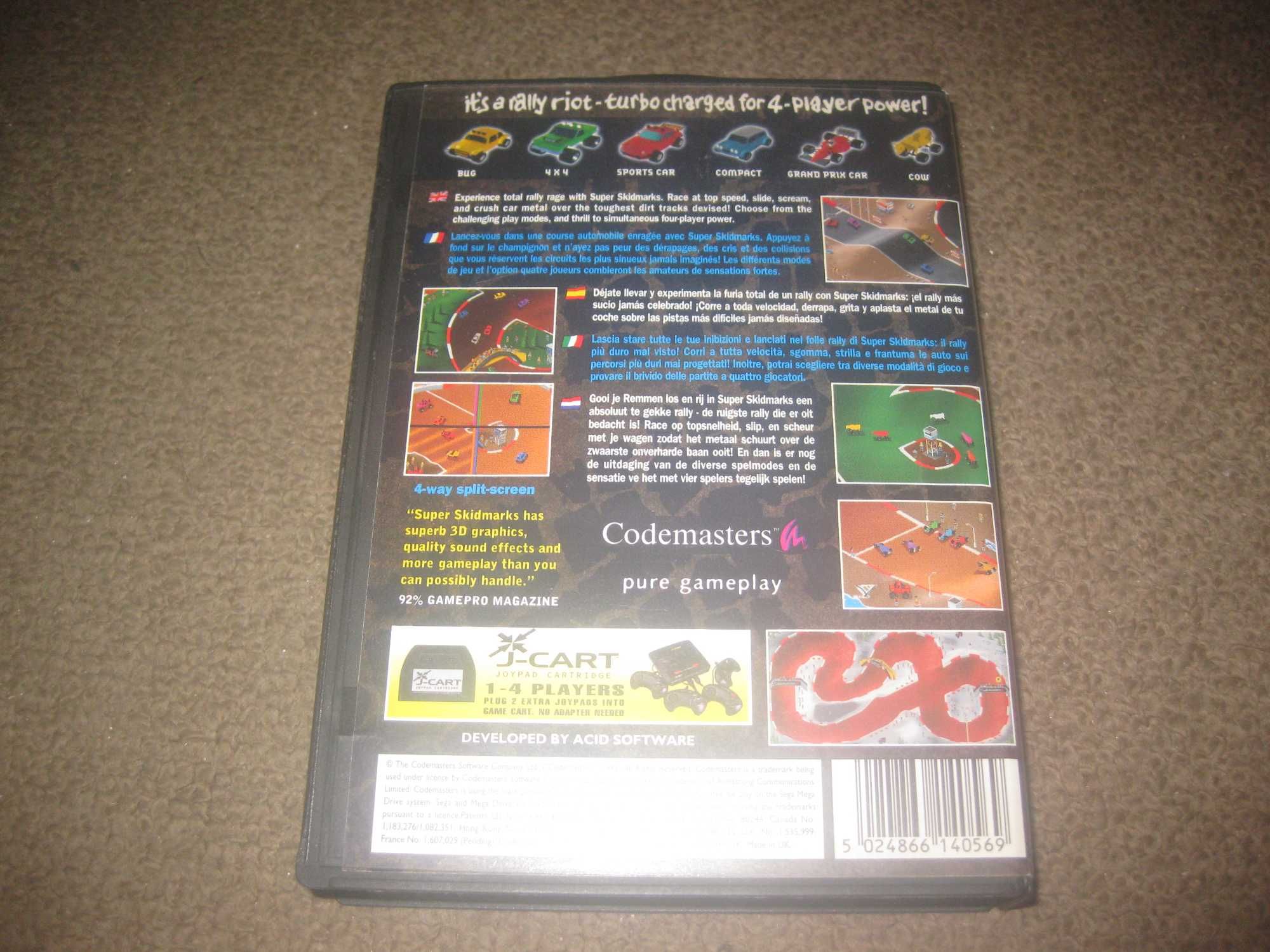 Jogo "Super Skidmarks" para Sega Mega Drive
