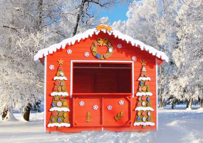 Domek drewniany ogrodowy,Bożonarodzeniowy,świąteczny,handlowy,3x2m