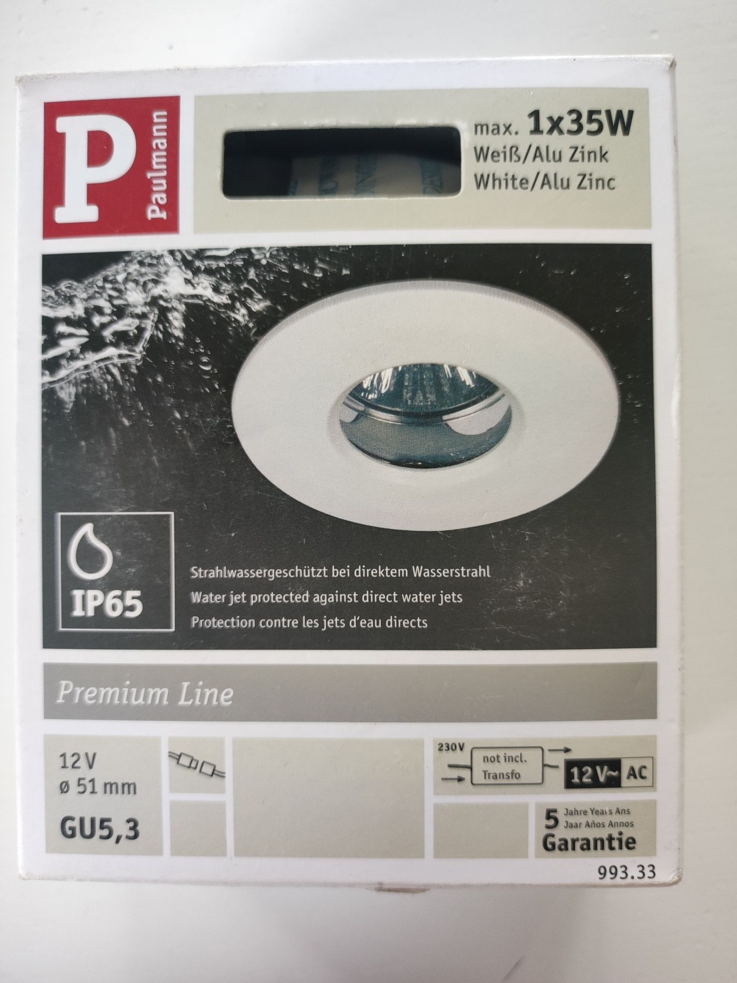 Oprawa oświetleniowa łazienkowa Paulmann 1x35w ip65