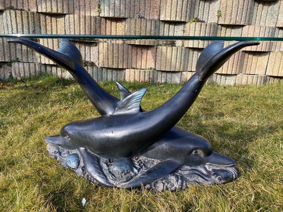 Ława stolik delfiny szyba hartowana