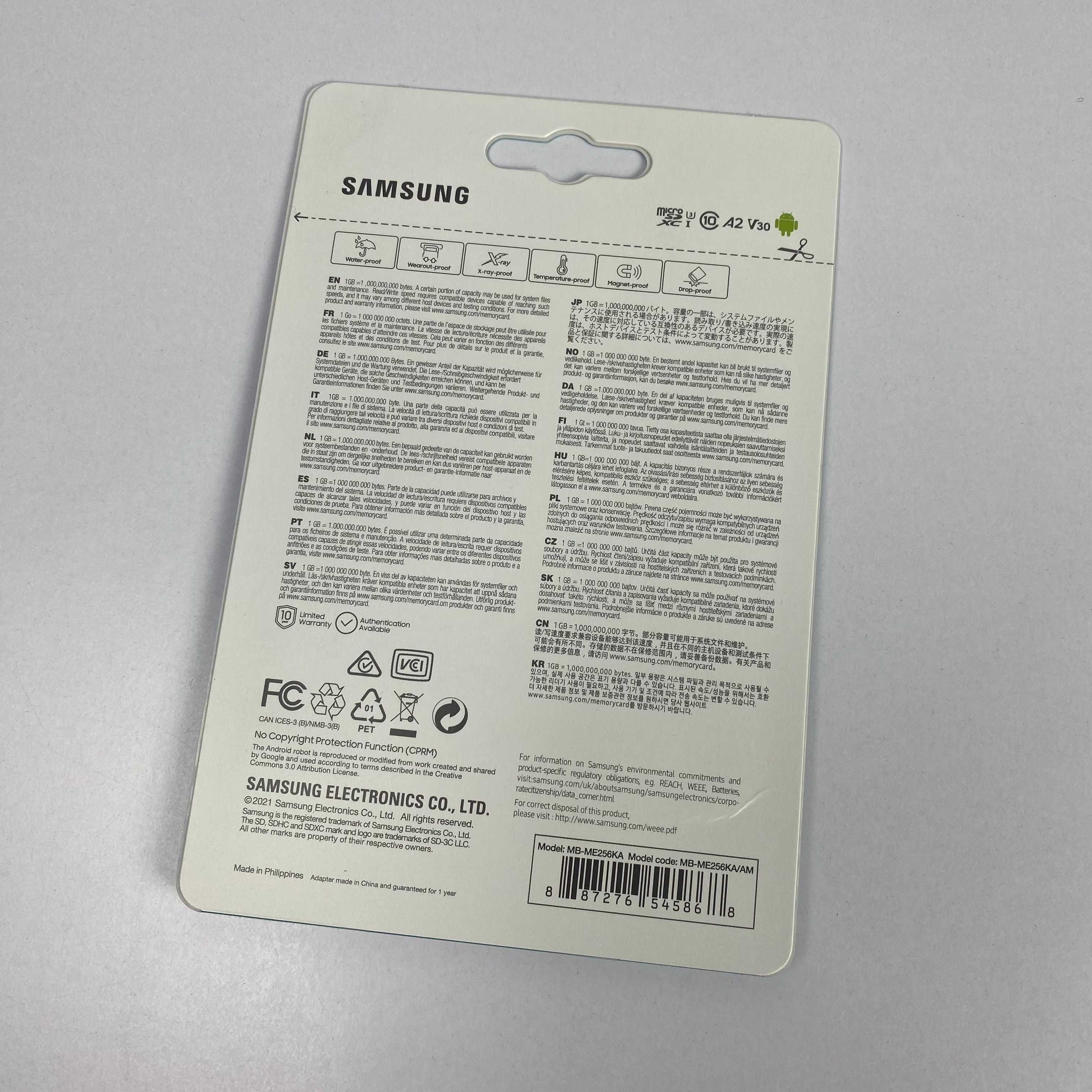 Карта Пам'яті Samsung EVOSelect UHS-I U3 V30 SDadapter microSDXC 256GB