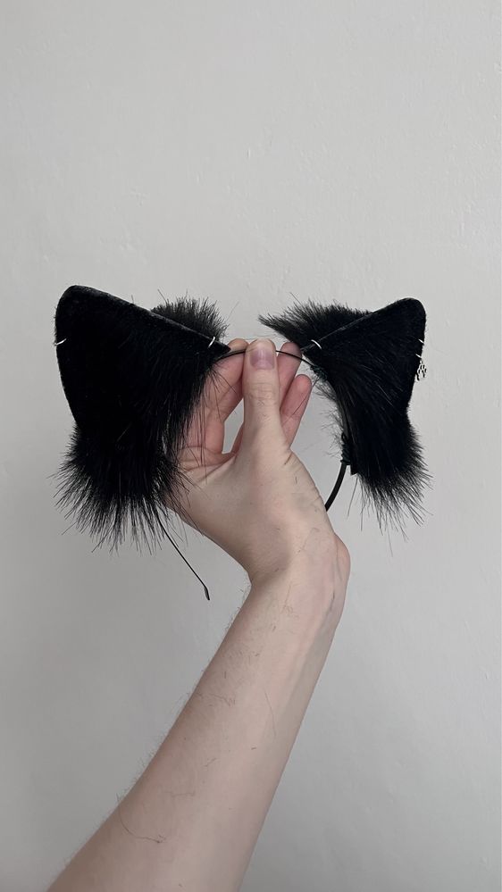 Cat ears czarne kocie uszka cosplay furry uszy kota