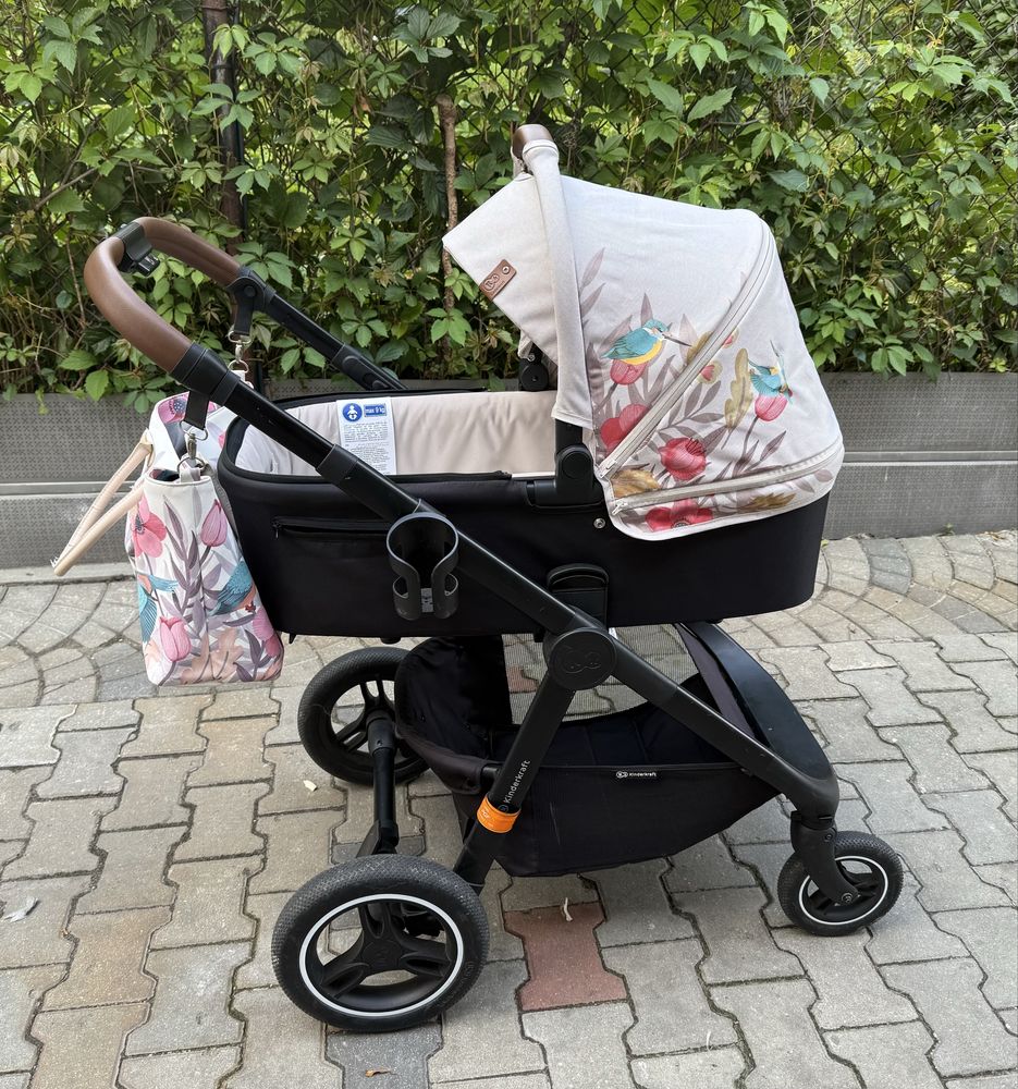 Wózek 2w1 gondola spacerówka Kinderkraft kwiaty
