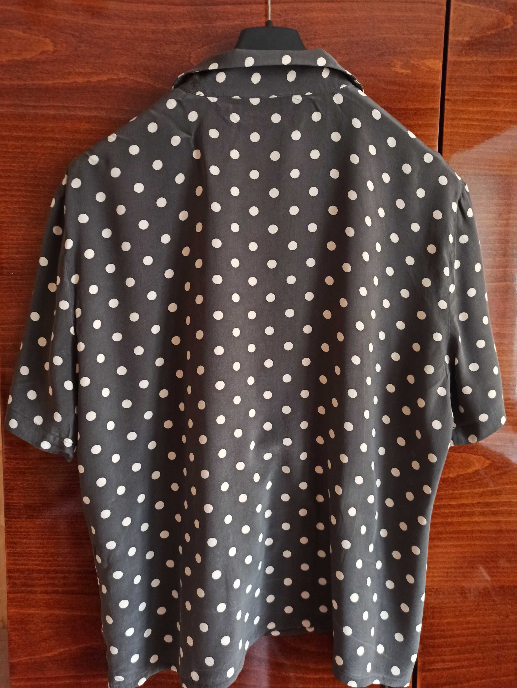 Шовкова блуза з коротким рукавом 100% шовк