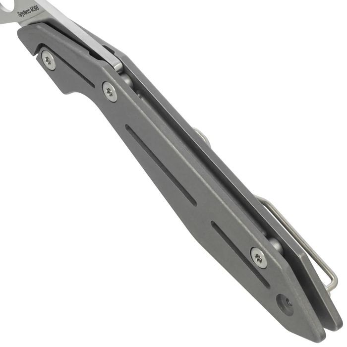 Nóż składany Spyderco Nand Gray Titanium, Satin M398 by Paul Alexander