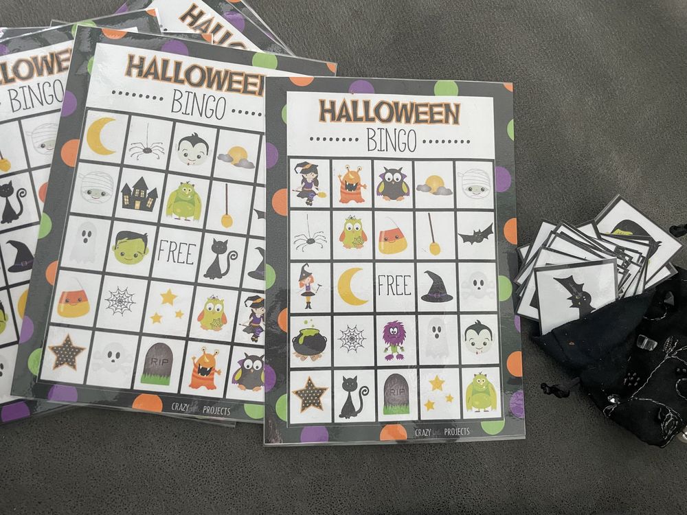Jogos Halloween plastificados, bingo, jogo do galo NOVO
