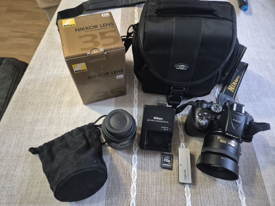 Aparat Nikon d5300 z całym wyposażeniem