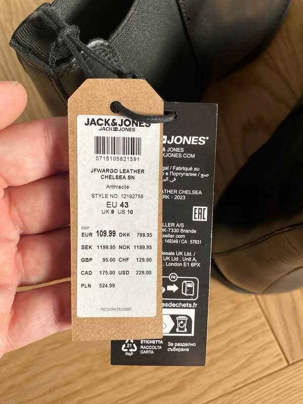 Nowe buty, sztyblety, za kostkę, męskie - Jack Jones rozm. 43