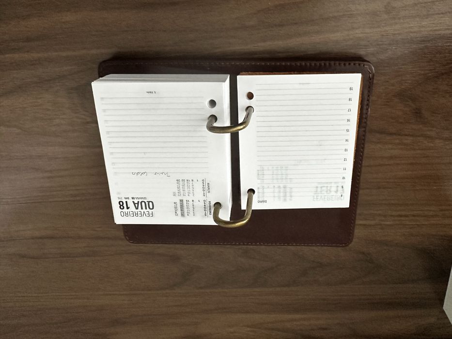 Agenda de secretaria em pele