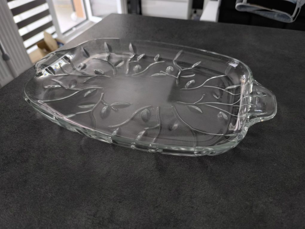 Podstawka szklana na owoce przekąski ciasto średnica 32 cm