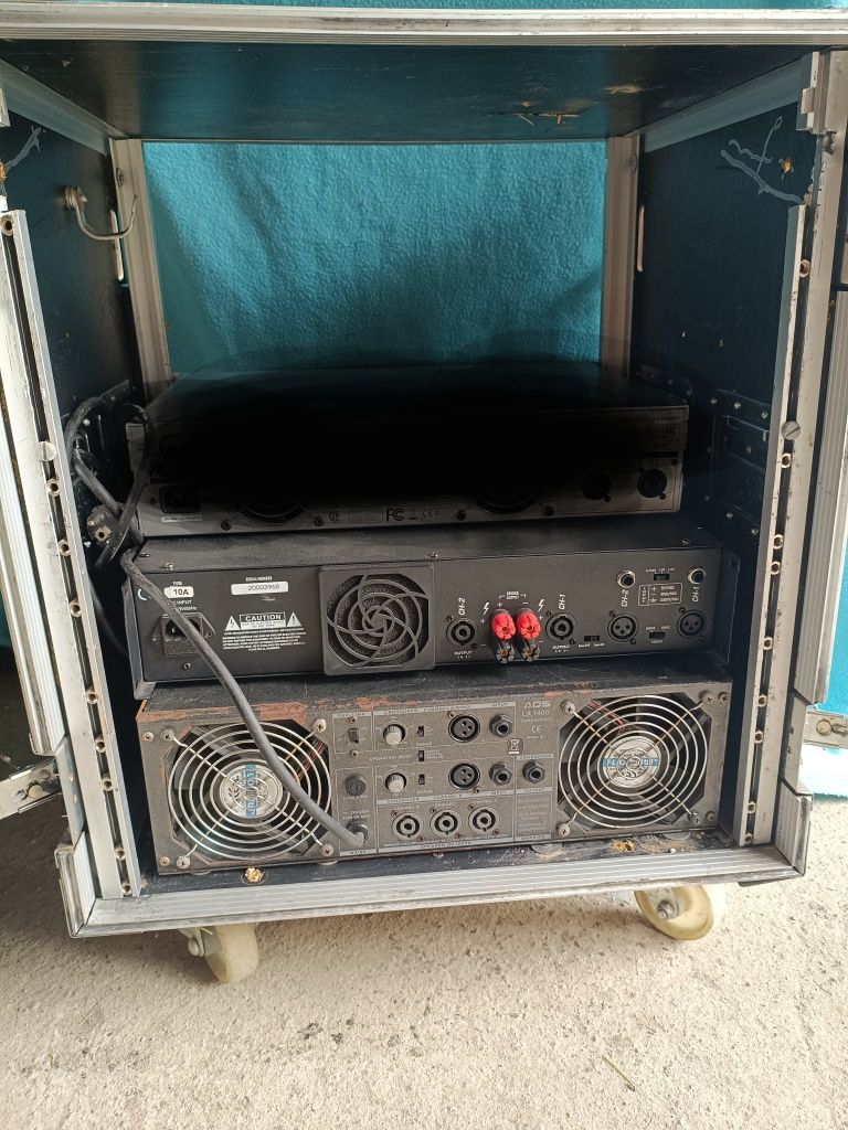 Końcówki mocy 2szt case rack 12u ADS 1400 Lx, MCR lt2000 Crest crown