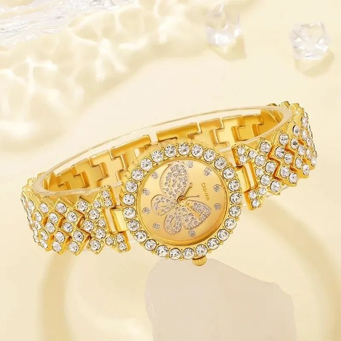 Zegarek bransoletka koloru złotego cykoria