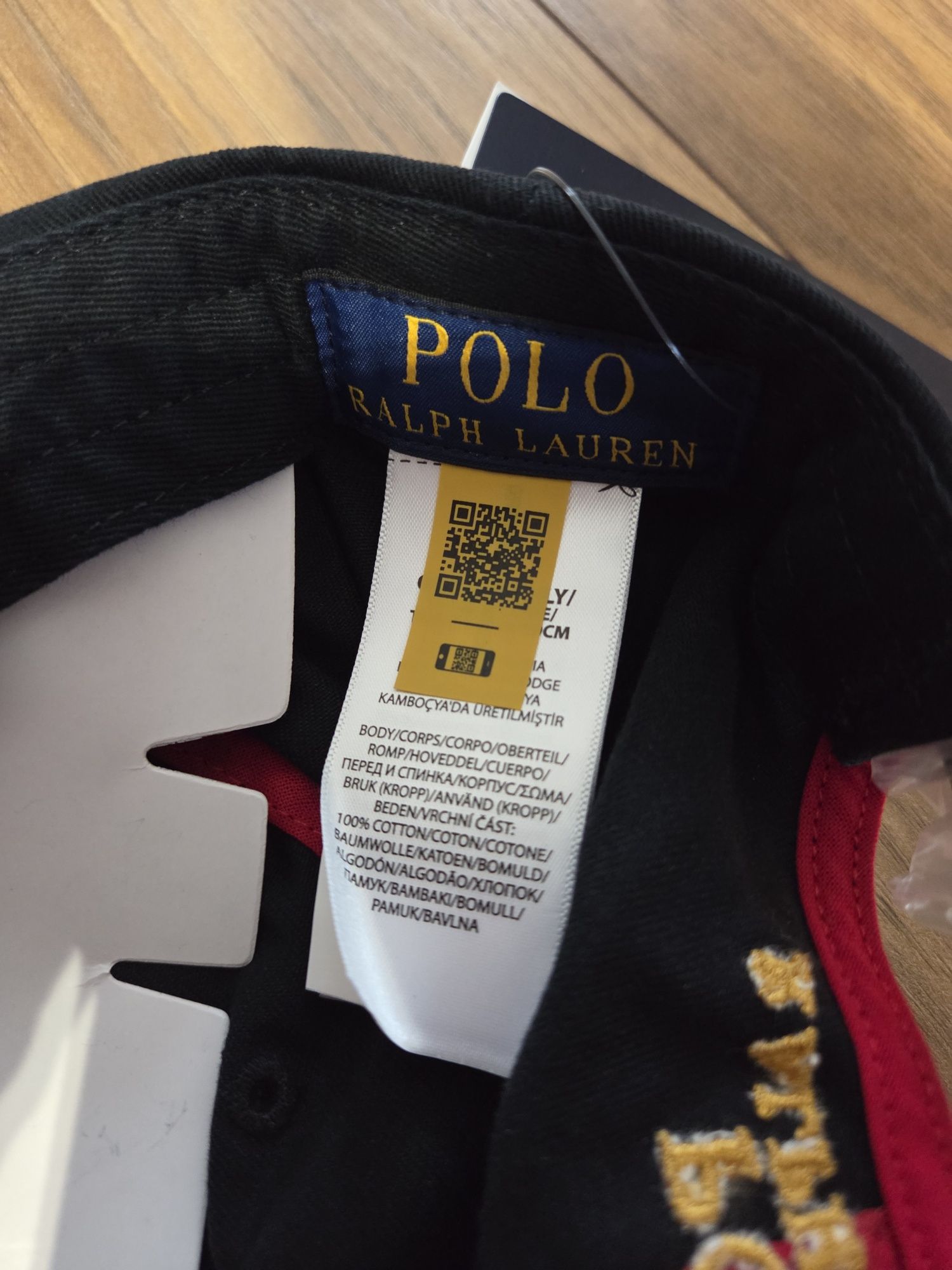 NOWA Czapka Polo Ralph Lauren z Daszkiem Czarna Bear Haftowane Logo