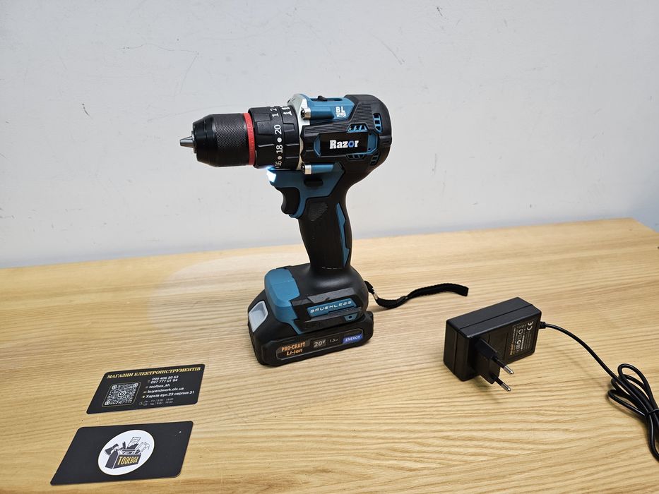 Ударный Бесщеточный Шуруповерт Razor BL45 +Акум.ProCraft +з.у