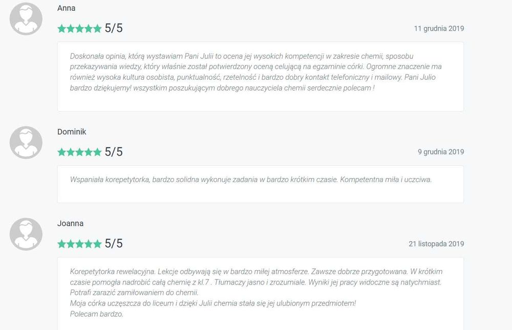 Korepetycje z chemii i matematyki – poziom rozszerzony, matura