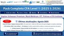 Pack CFA Level 1 (2025 &  26): Videos + Livros + QBanks + Mocks Exames