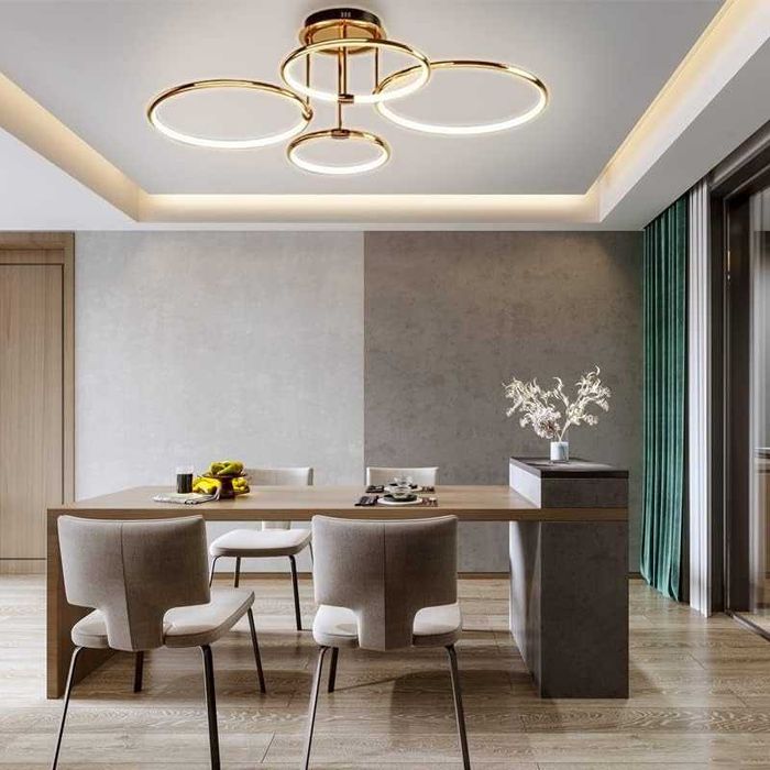 Złota Lampa sufitowa LED EIDEARAY