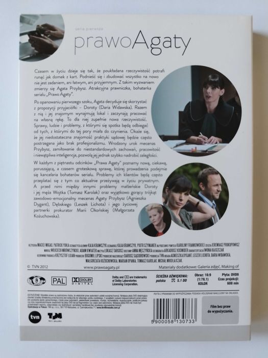 Prawo Agaty - Seria Pierwsza - 4 x dvd - super stan