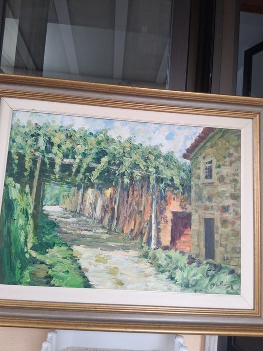 Quadro a oleo sobre tela  assinado Manuel Gregório Pereira