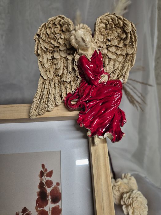 Anioły na ramkę, ramka na zdjecia, prezent, Rękodzieło