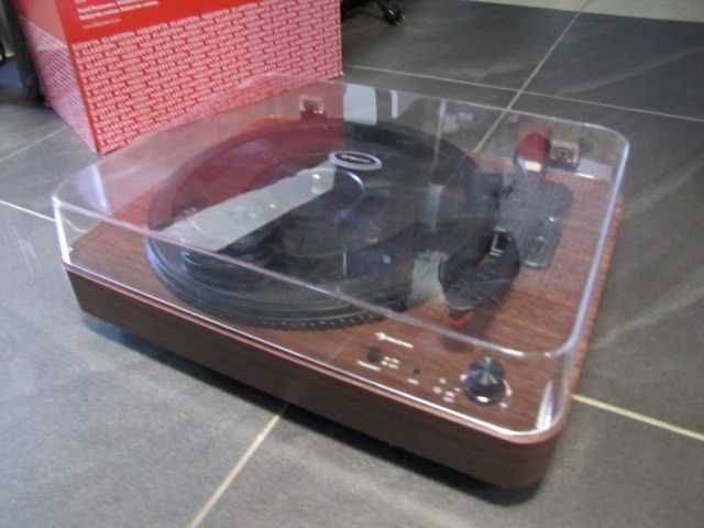 Gramofon retro Auna TT-Classic Light brązowy drewno winyl