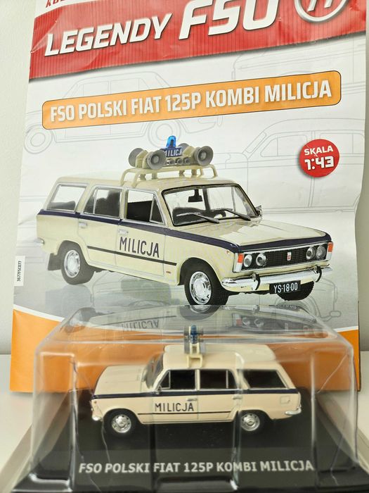 Model FSO Polski Fiat 125P Kombi Milicja DeAgostini skala 1:43