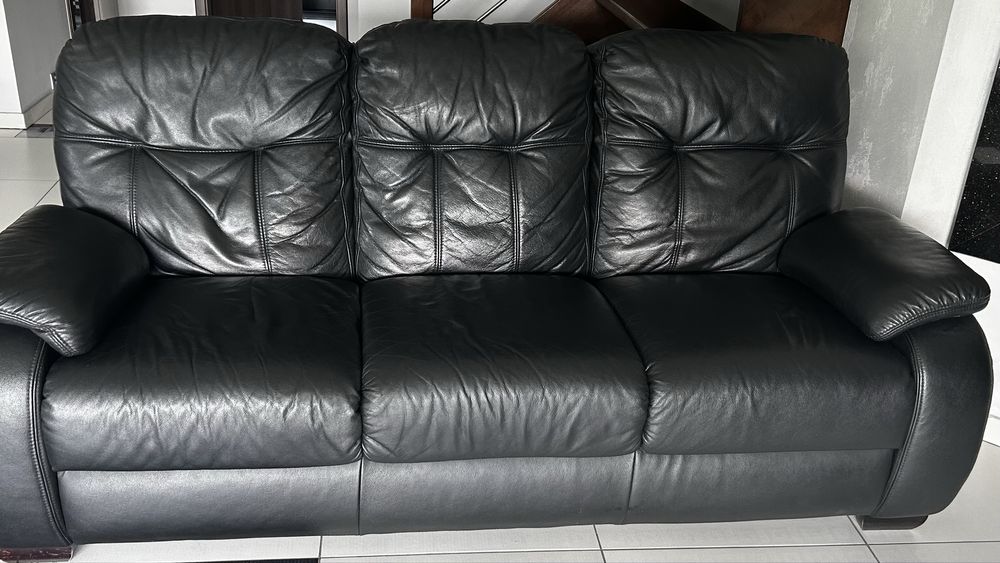 sofa trzyosobowa skórzana