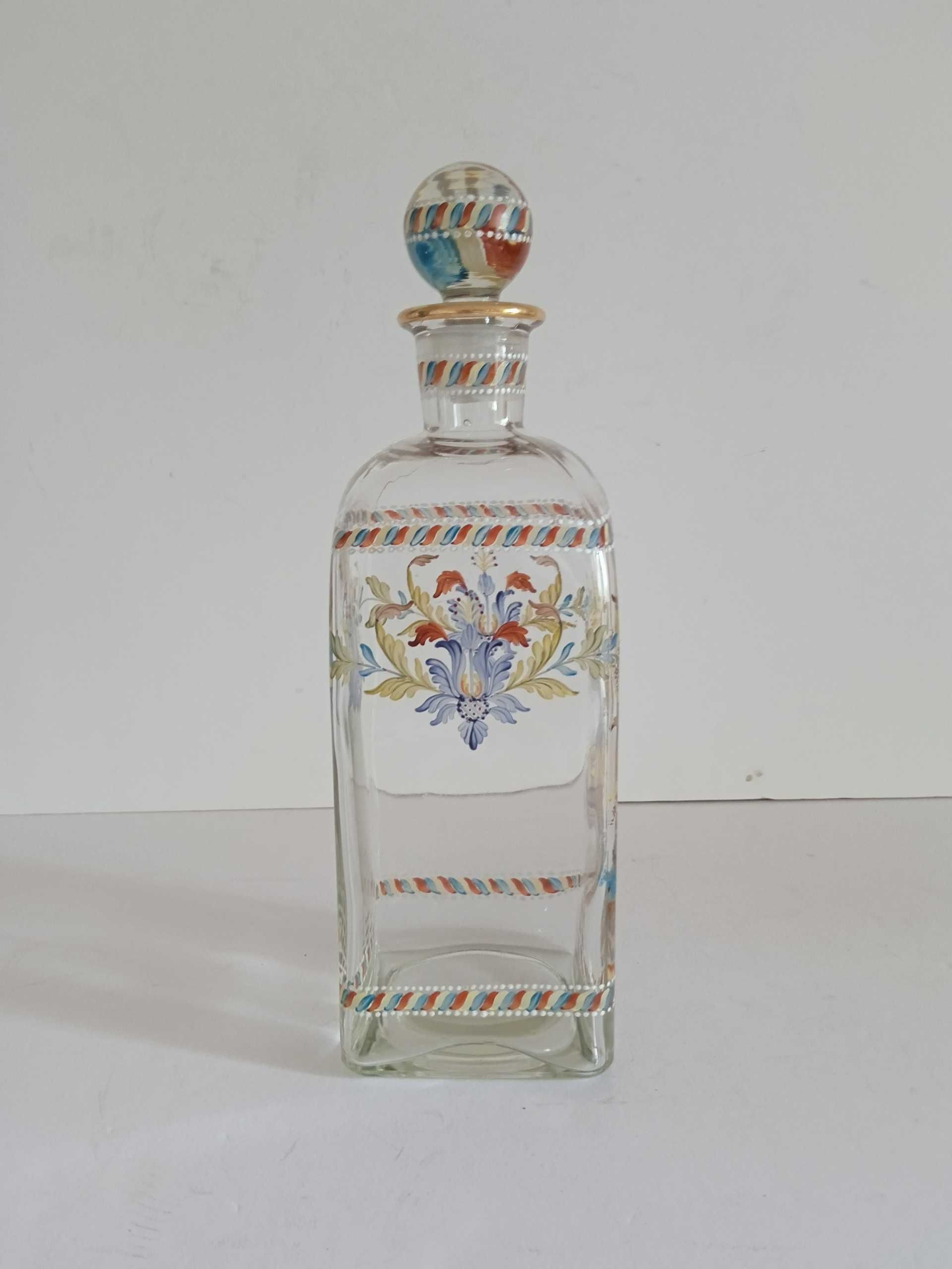 Garrafa em Cristal com Plaquinha em Porcelana