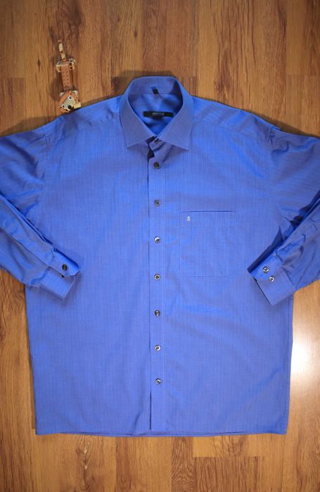 Koszula Eterna r. 42 męska nieb bawełniana dł rękaw w paski