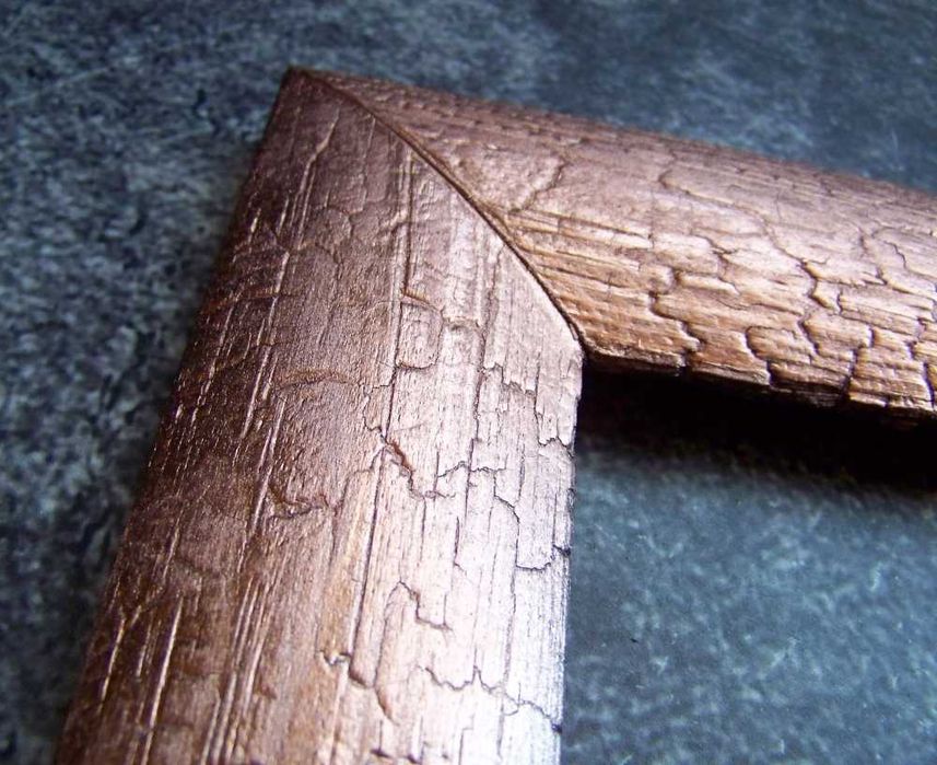 Zwęglona rama do obrazu lustra na zamówienie 50 x 40 cm Miedź Chrom