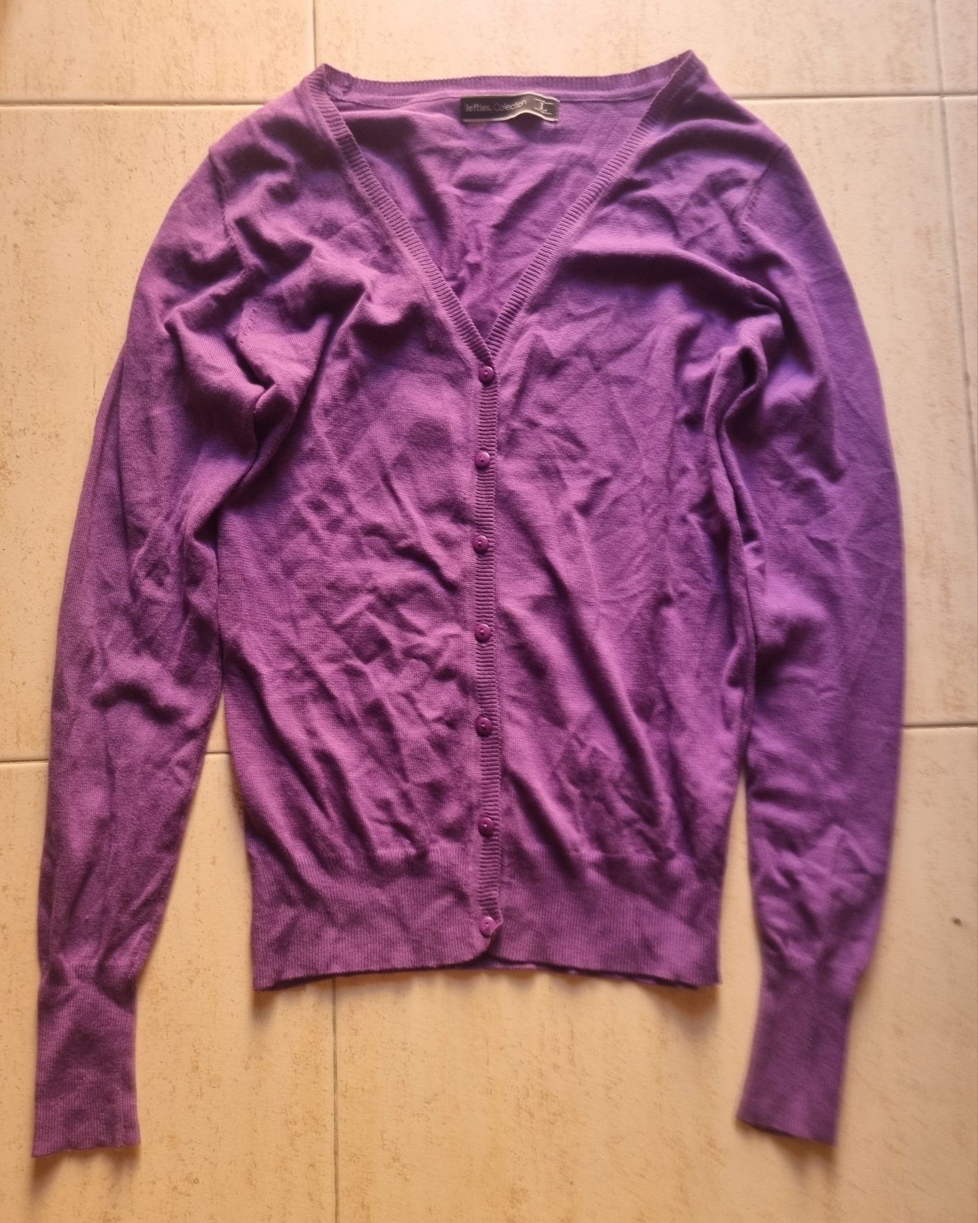 Casaco cardigan roxo