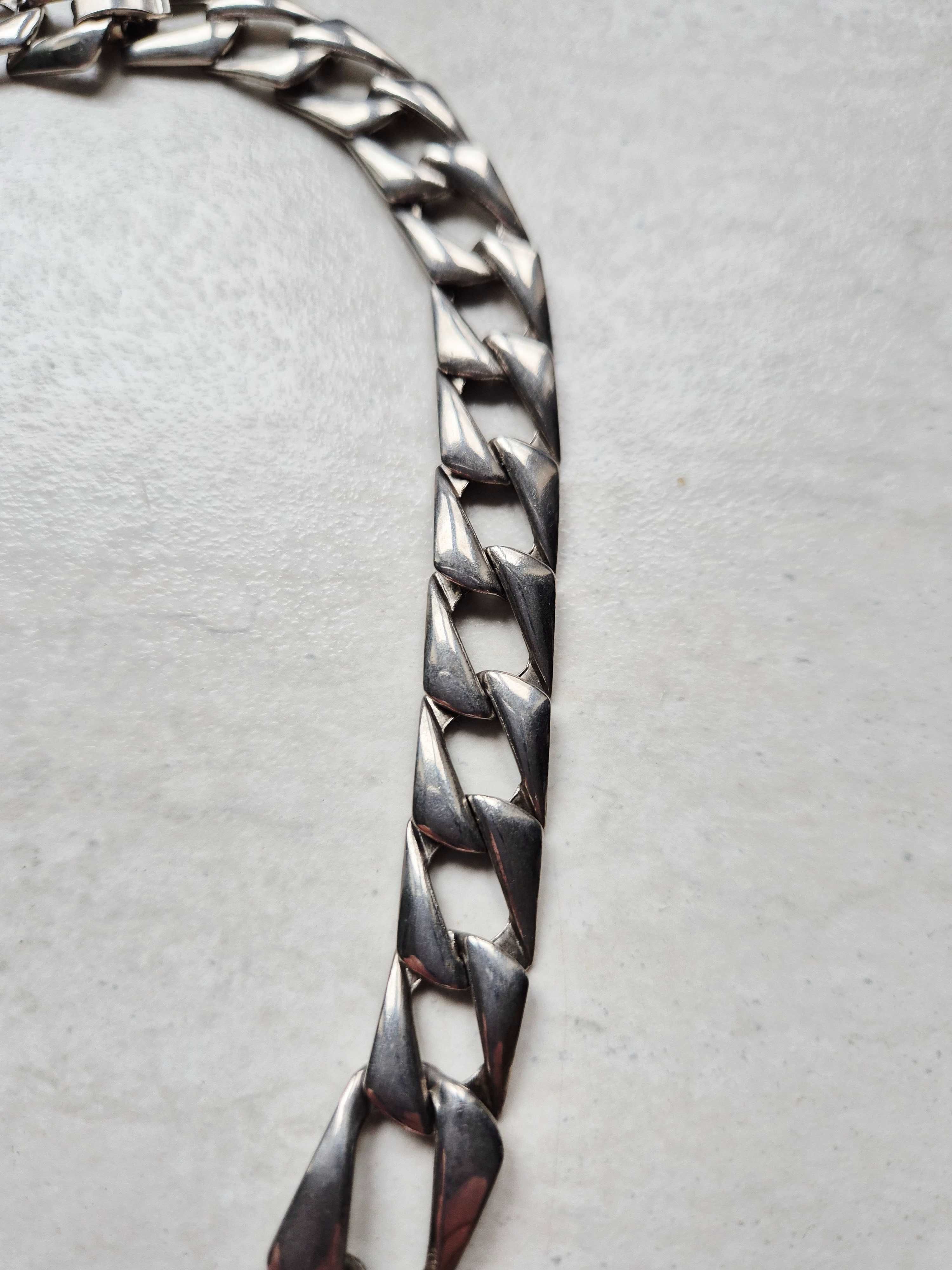 Metalowy naszyjnik łańcuch, szeroki