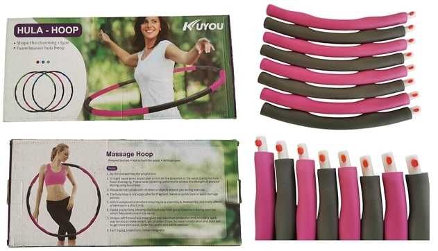 Hula hoop składane piankowe funkcja masażu 8 części zatrzaski