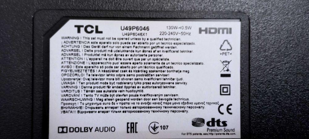 Telewizor LED TCL U49P6046 49 cali 4K UHD
