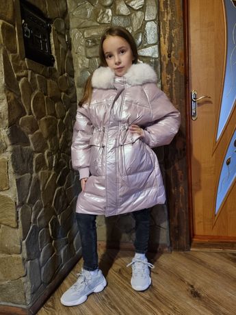 Зимове пальто-пуховик для дівчинки